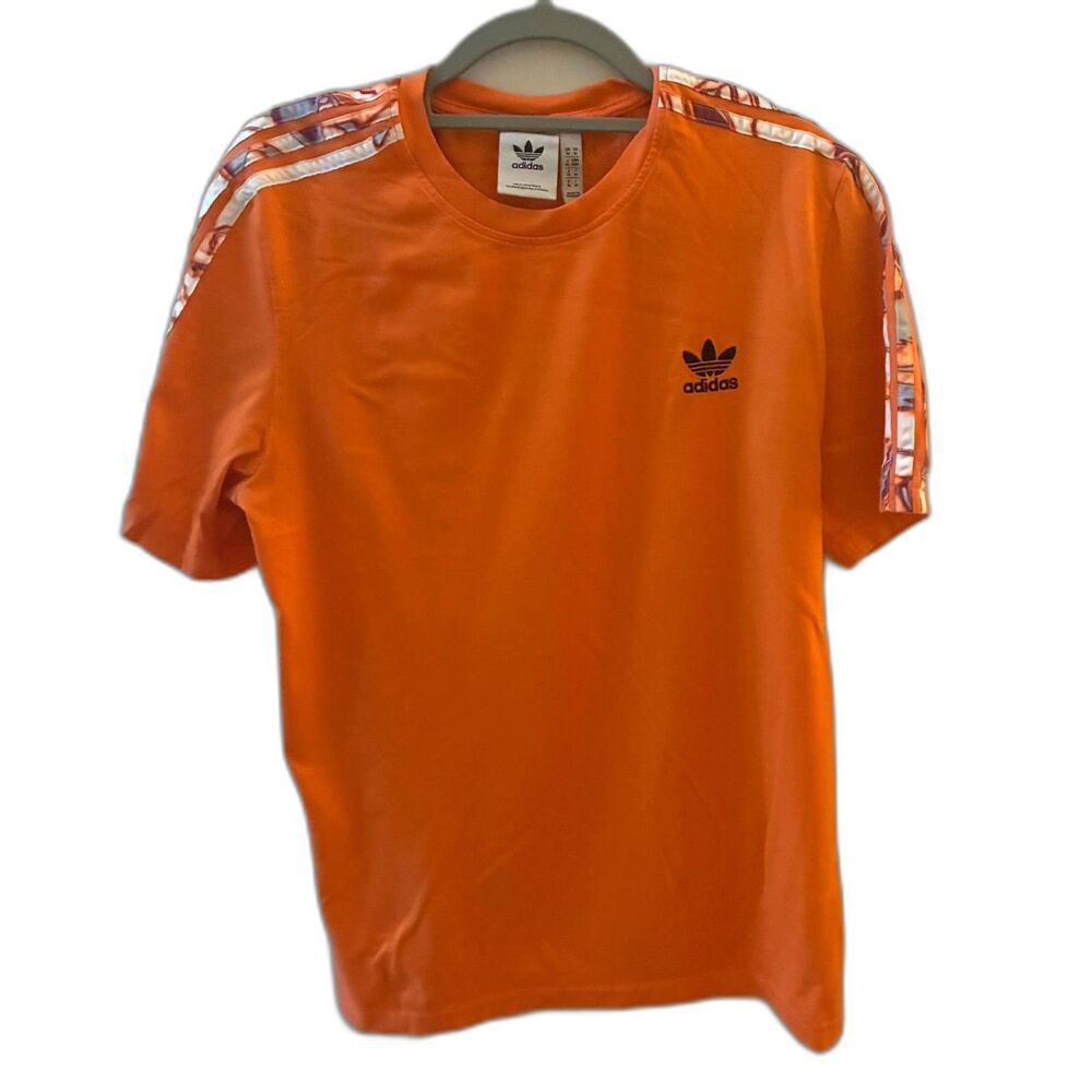 Adidas Originals 3-Stripes Orange T-Shirt Men’s Size M EUC